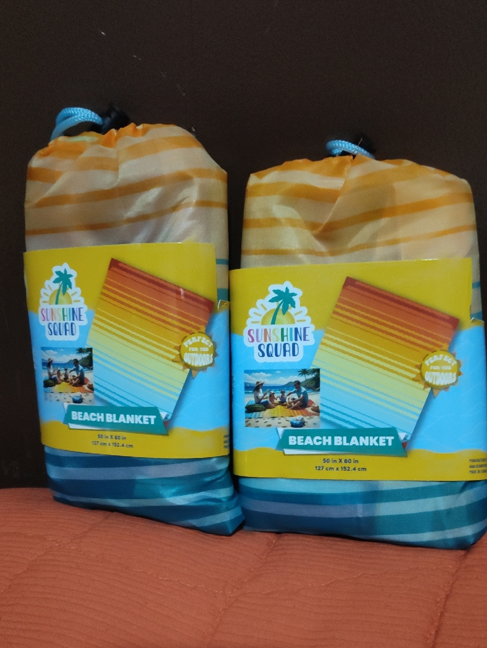 Sunshine Squad Striped Beach Blanket - Yellow & Teal